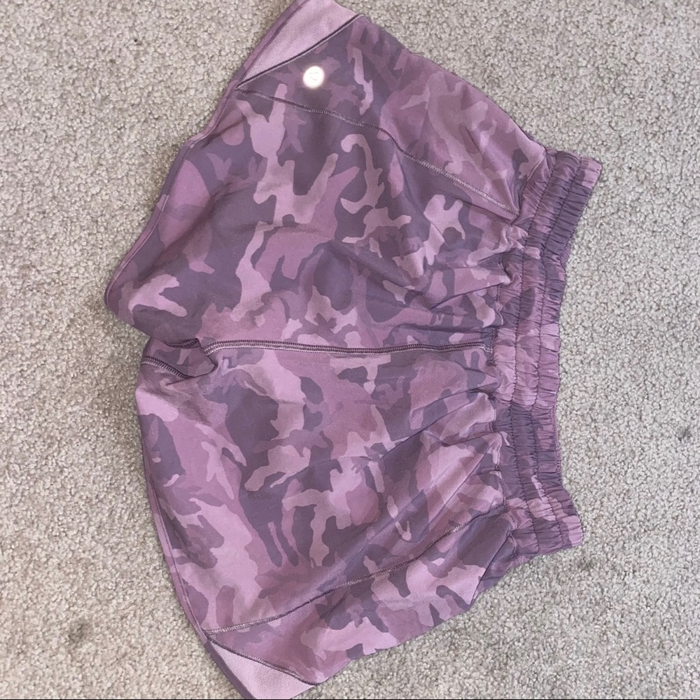 Lululemon pink camo shorts 4” inseam
